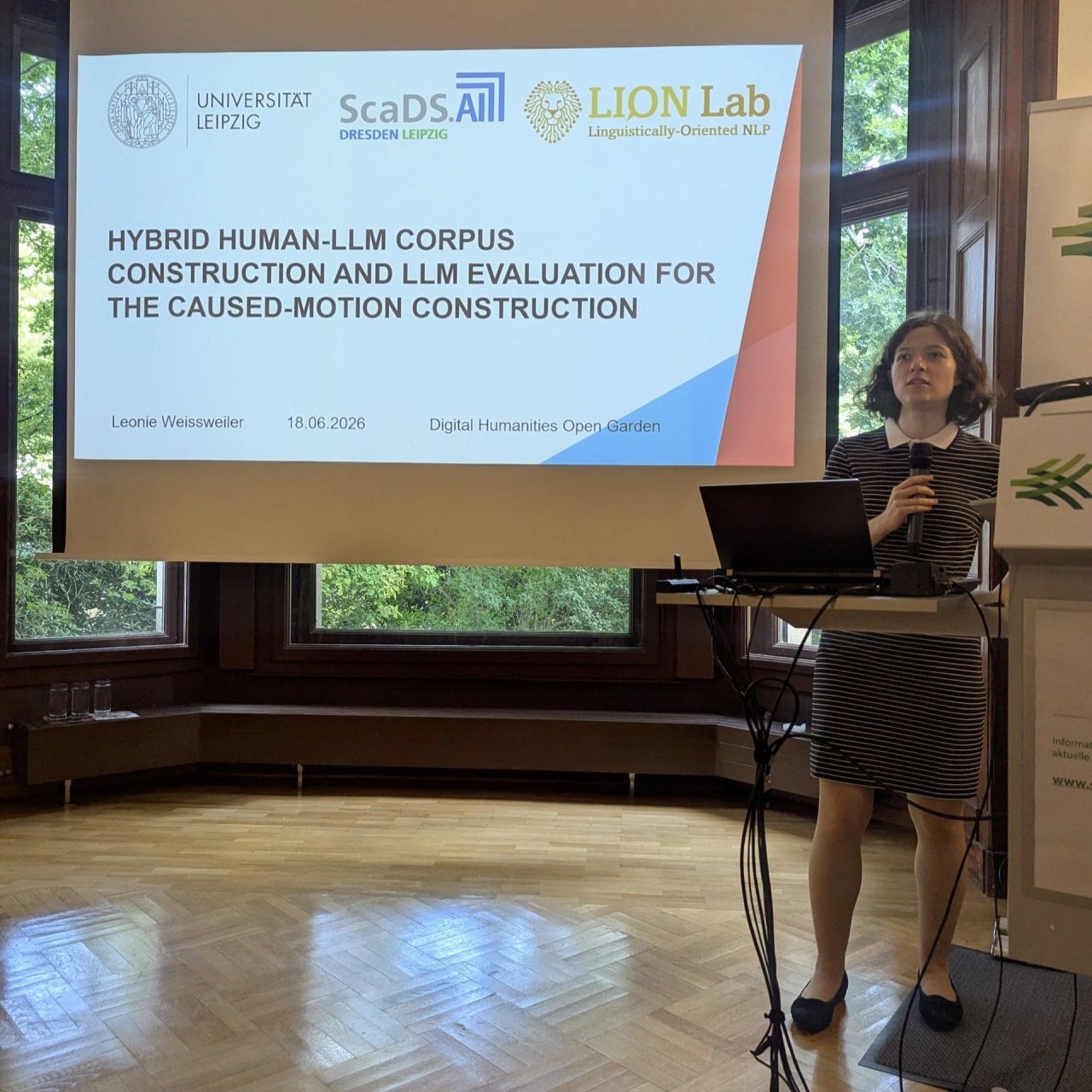 Leonie Weissweiler presented at the Digital Humanities Open Garden 2026